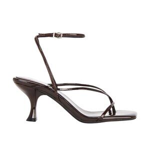 Jeffrey Campbell Fluxx Sandals in Brown Patent 10 With Box Womens Heels